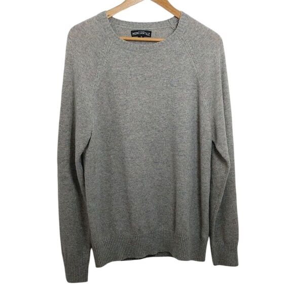 J Crew Mercantile Men's Size Medium Sweater Crew Neck Gray Lambs Wool - Picture 1 of 10